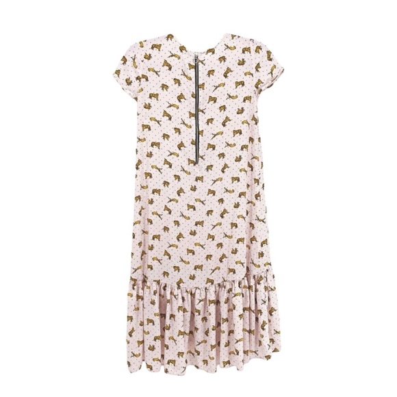 Zara Girls Tigers Print Ruffle Hem Dress 9/10 - Picture 2 of 6